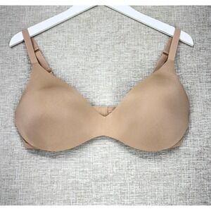 Skims Bra Womens 38D Beige Seamless Wireless T Shirt Padded Everyday Lined